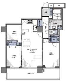 ル・サンクアイリスタワー 6階 間取り図