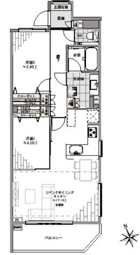 エスティメゾン浅草駒形 7階 間取り図
