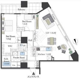 勝どきザ・タワー 18階 間取り図