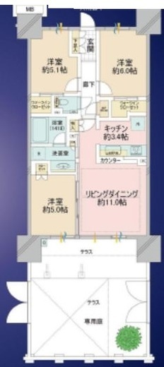 シティテラス東陽町 1階 間取り図