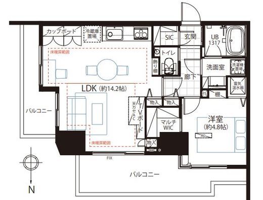 シティタワー四谷 10階 間取り図