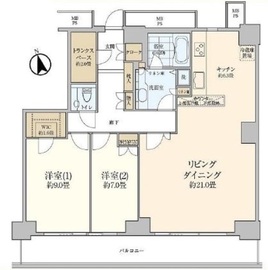 Wコンフォートタワーズ WEST 39階 間取り図