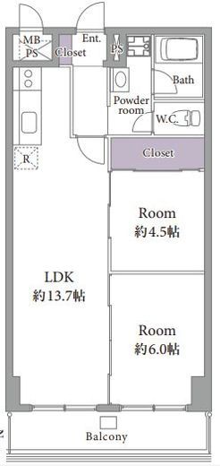 白金グランドハイツ 2階 間取り図