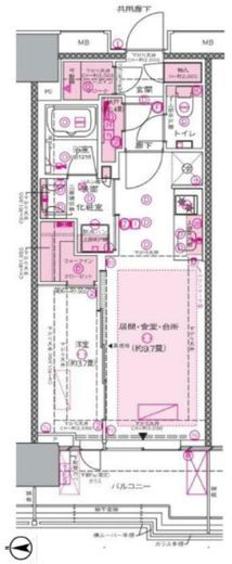 プラウドタワー亀戸クロス 4階 間取り図