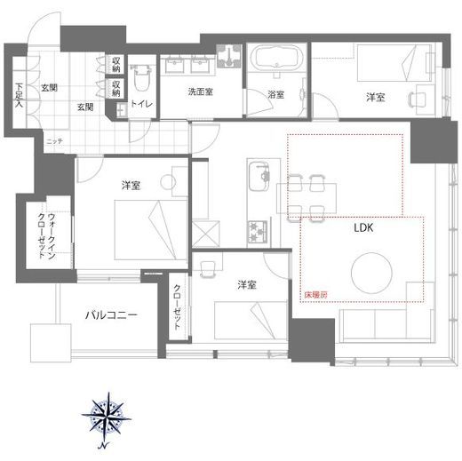 ガリシア九段下ライズ 38階 間取り図