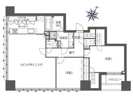 プレミストタワー白金高輪 35階 間取り図