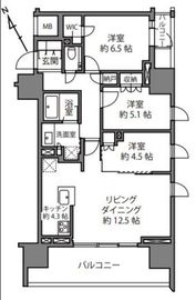 プラウド南阿佐ヶ谷 5階 間取り図