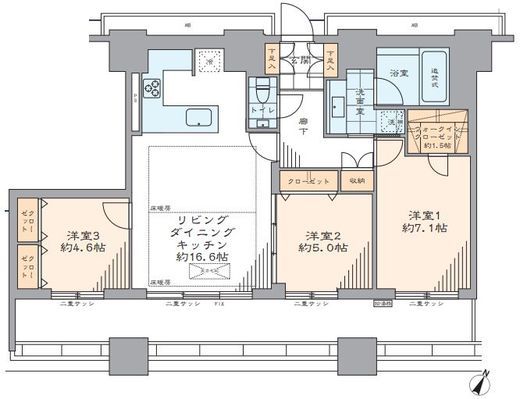 カテリーナ三田タワースイート イーストアーク 26階 間取り図