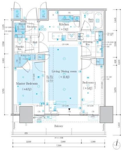 パークタワー西新宿 32階 間取り図