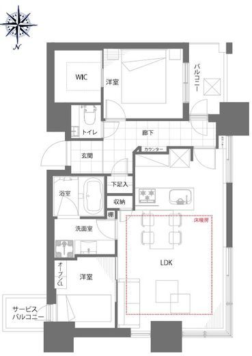 サンウッド三田パークサイドタワー 22階 間取り図