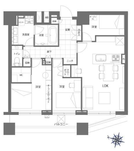 メインステージ三田アーバンスクエア 31階 間取り図