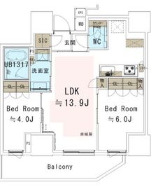 ブリリア上野ガーデン 7階 間取り図