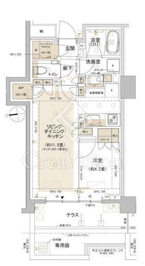 パークホームズ東中野 1LDK　間取り