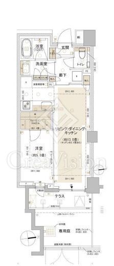 パークホームズ東中野 1LDK　間取り図