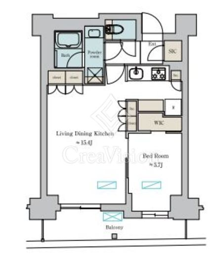 ブリリアイスト町屋 1LDK　間取り