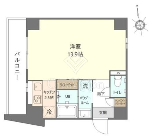 ブリスコート 1K　間取り