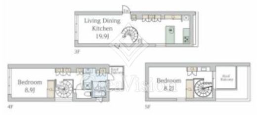 グランストーリー西麻布 (GrandStory西麻布) 2LDK　間取り図
