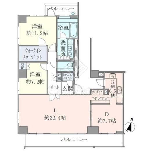 ジェントルエア神宮前 2LDK　間取り図