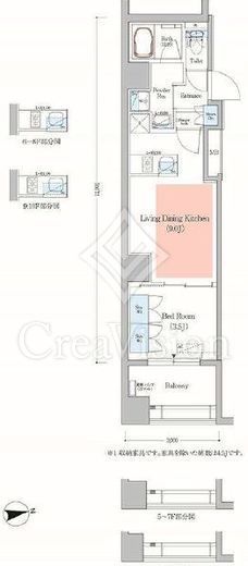 アーバネックス日本橋馬喰町 1LDK　間取り図