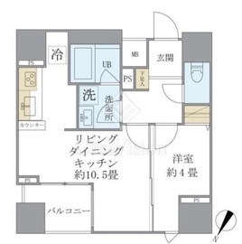 フェリシア日本橋人形町 1LDK　間取り