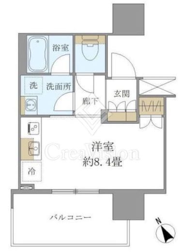 ブリリアタワー浜離宮 1R　間取り図