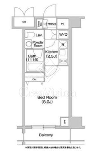 コンフォリア豊洲 1K　間取り図