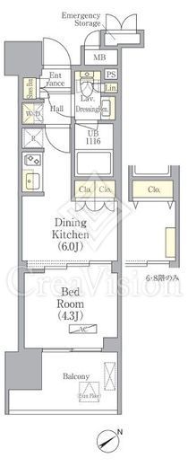 ベルファース恵比寿 1DK　間取り