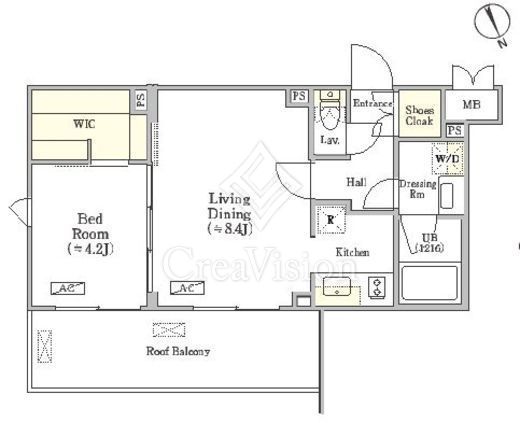 ジオエント高円寺 1LDK　間取り図