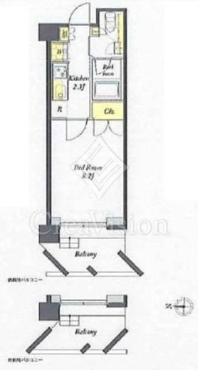 プライムメゾン浅草イースト 1K　間取り