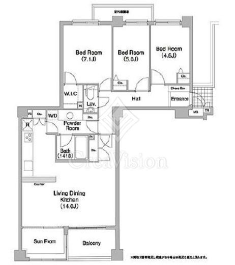 コンフォリア碑文谷 3LDK　間取り図