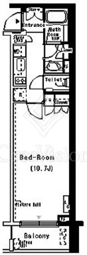 ルミークアン南麻布 1R　間取り図