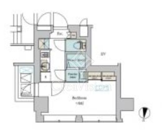 ブリリアイスト渋谷本町 1R　間取り図