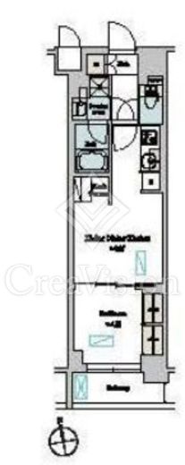 ブリリアイスト渋谷本町 1LDK　間取り図