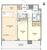 オアーゼ新宿市谷薬王寺 2LDK　間取り図