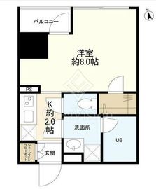 リバーレ中野坂上 1K　間取り図