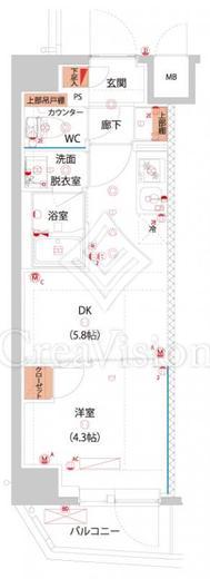 ハーモニーレジデンス東京サウス大塚 1DK　間取り図