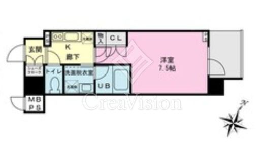 Urban Link大森海岸 (アーバンリンク大森海岸) 1R　間取り図