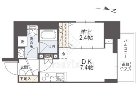 GRAN PASEO森下 (グランパセオ森下) 1DK　間取り図