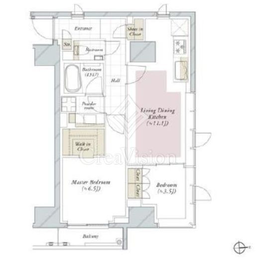 ピアース新宿三丁目 2LDK　間取り図
