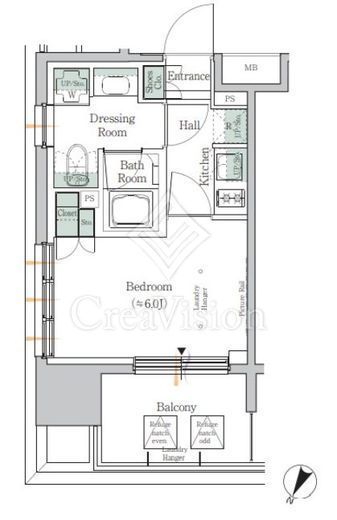 ONE ROOF RESIDENCE TAMACHI (ワンルーフレジデンス田町) 間取り図