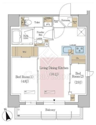 アーバネックス東京八丁堀 1LDK　間取り図