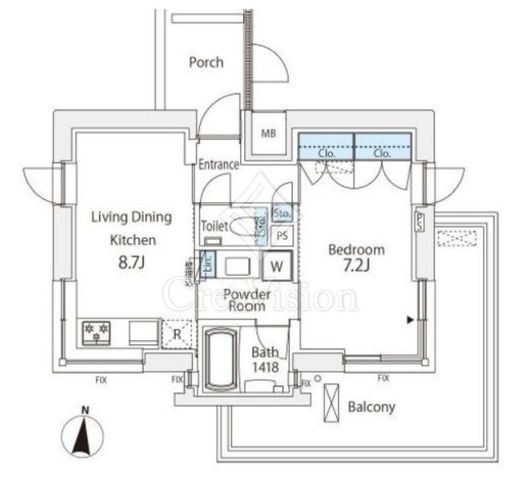 番町會所 1LDK　間取り図