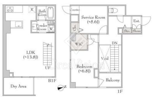 ミリアレジデンス白金台 2LDK　間取り