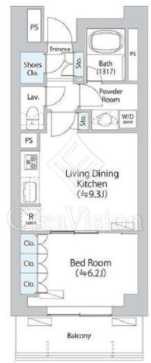 パークアクシス千歳船橋 1LDK　間取り図