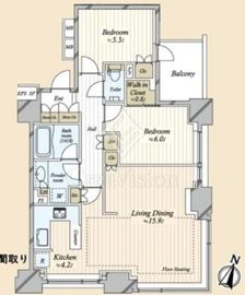 シティタワー九段下 2LDK　間取り図