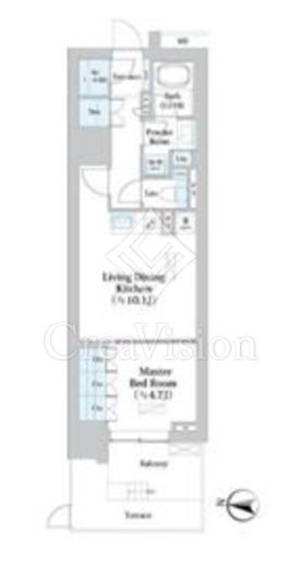 パークホームズ文京小石川ヒルテラス 1LDK　間取り図