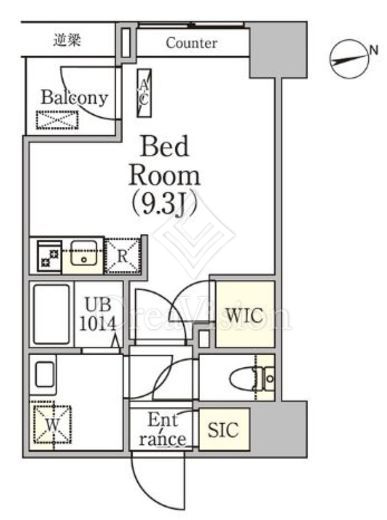 リテラス中野ノース 1R　間取り図