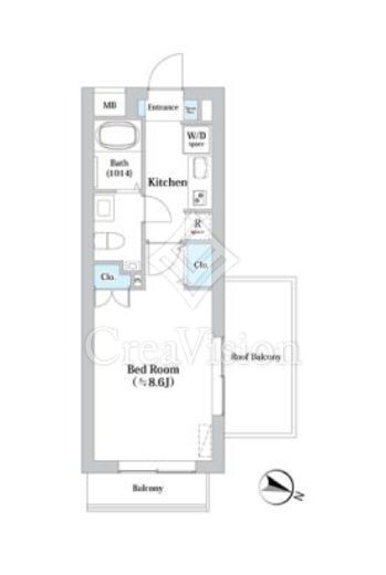 COMPOSITE目黒学芸大学THEPARK 1K　間取り