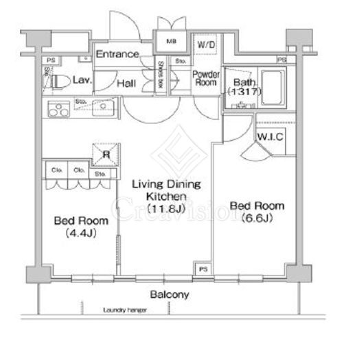 コンフォリア駒場 2LDK　間取り図