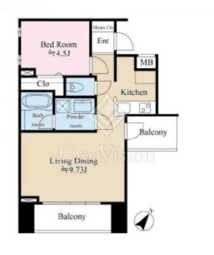 リテラス三軒茶屋 1LDK　間取り図